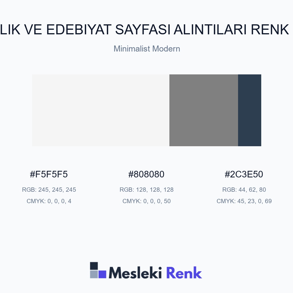 Yazarlık ve Edebiyat Sayfası Alıntıları Minimalist Modern Renk Paleti