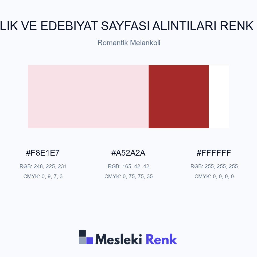 Yazarlık ve Edebiyat Sayfası Alıntıları Romantik Melankoli Renk Paleti
