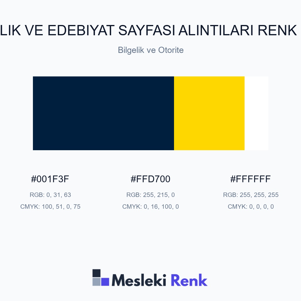 Yazarlık ve Edebiyat Sayfası Alıntıları Bilgelik ve Otorite Renk Paleti