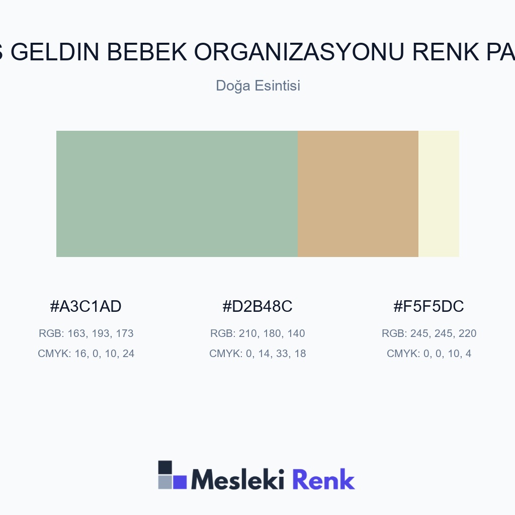 Hoş Geldin Bebek Organizasyonu Doğa Esintisi Renk Paleti