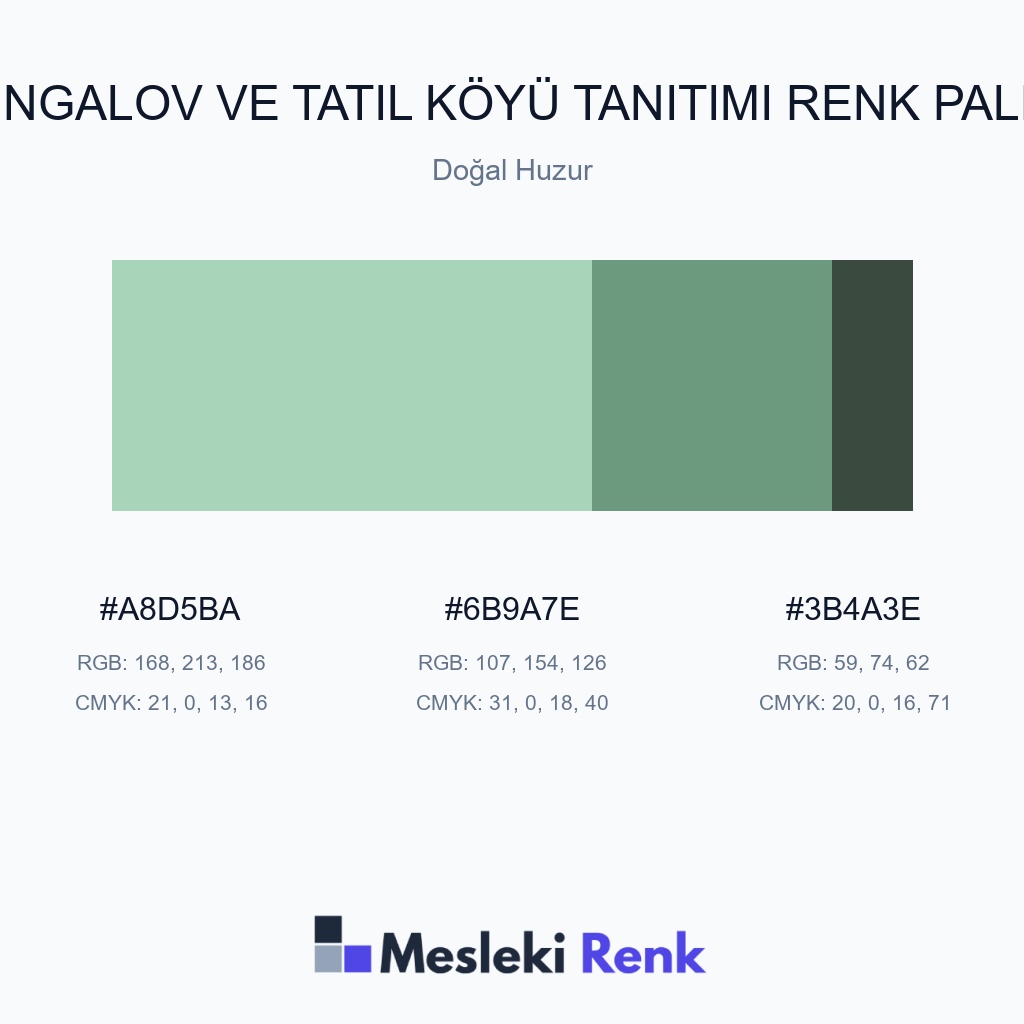 Bungalov ve Tatil Köyü Tanıtımı Doğal Huzur Renk Paleti