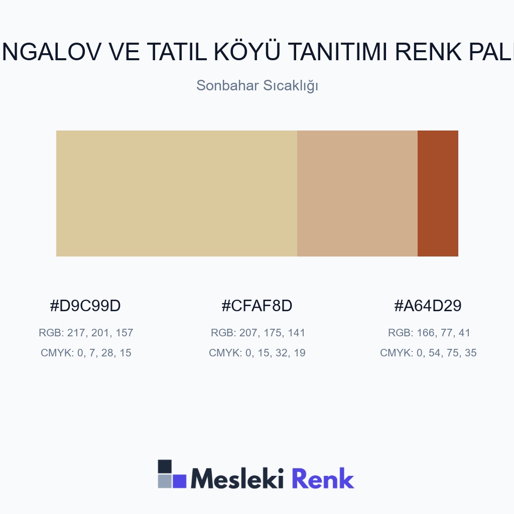 Bungalov ve Tatil Köyü Tanıtımı Sonbahar Sıcaklığı Renk Paleti