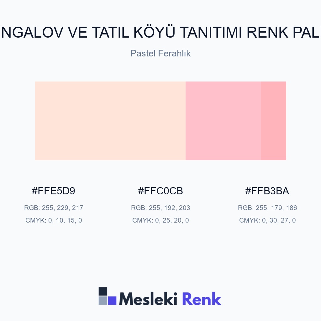 Bungalov ve Tatil Köyü Tanıtımı Pastel Ferahlık Renk Paleti