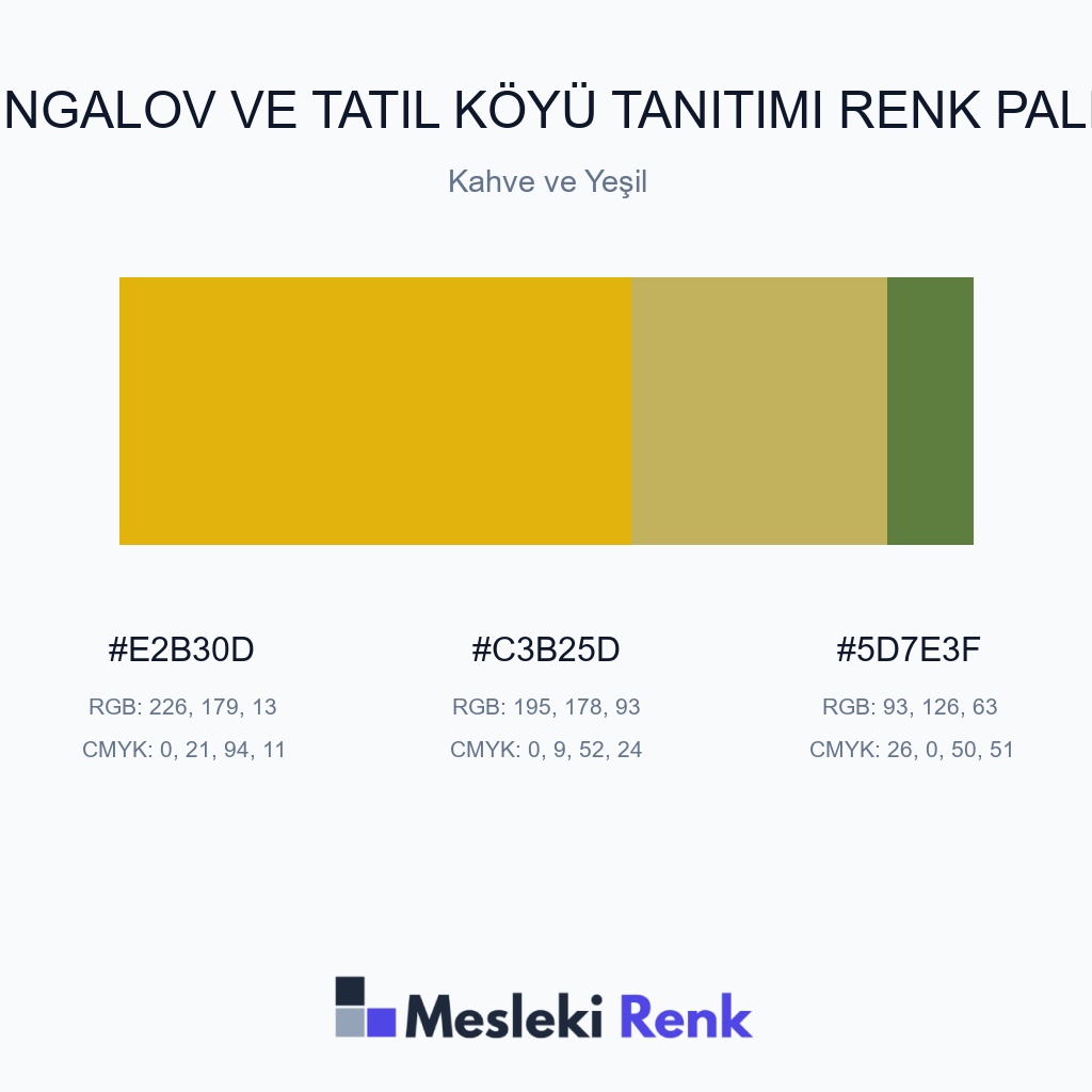 Bungalov ve Tatil Köyü Tanıtımı Kahve ve Yeşil Renk Paleti