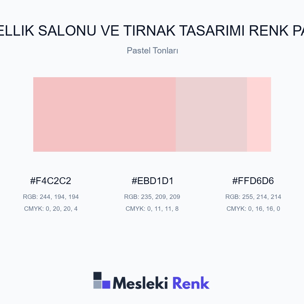 Güzellik Salonu ve Tırnak Tasarımı Pastel Tonları Renk Paleti