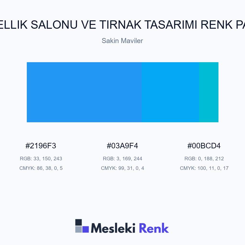 Güzellik Salonu ve Tırnak Tasarımı Sakin Maviler Renk Paleti