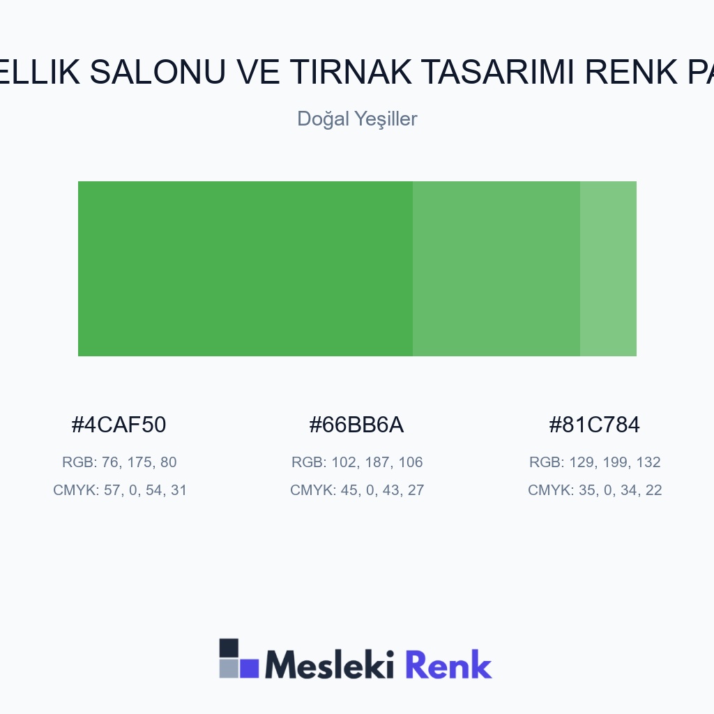 Güzellik Salonu ve Tırnak Tasarımı Doğal Yeşiller Renk Paleti