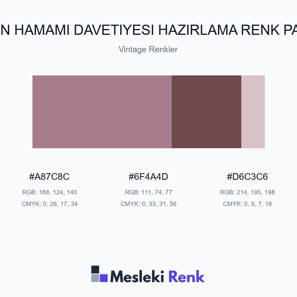 Gelin Hamamı Davetiyesi Hazırlama Vintage Renkler Renk Paleti