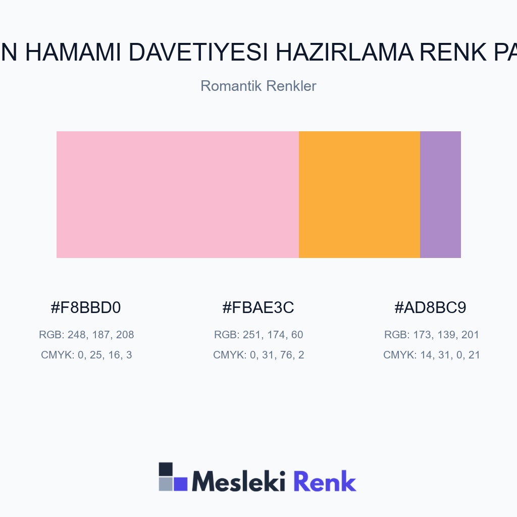 Gelin Hamamı Davetiyesi Hazırlama Romantik Renkler Renk Paleti