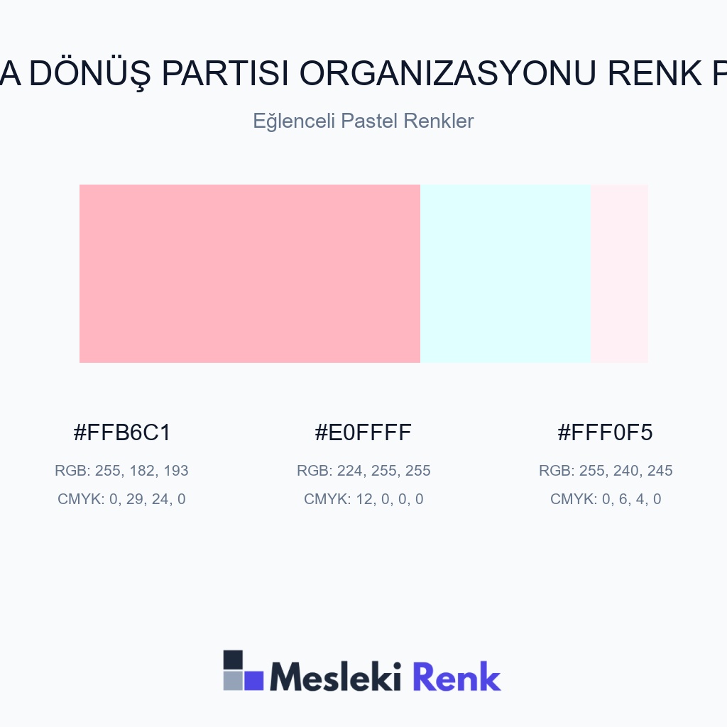 Okula Dönüş Partisi Organizasyonu Eğlenceli Pastel Renkler Renk Paleti