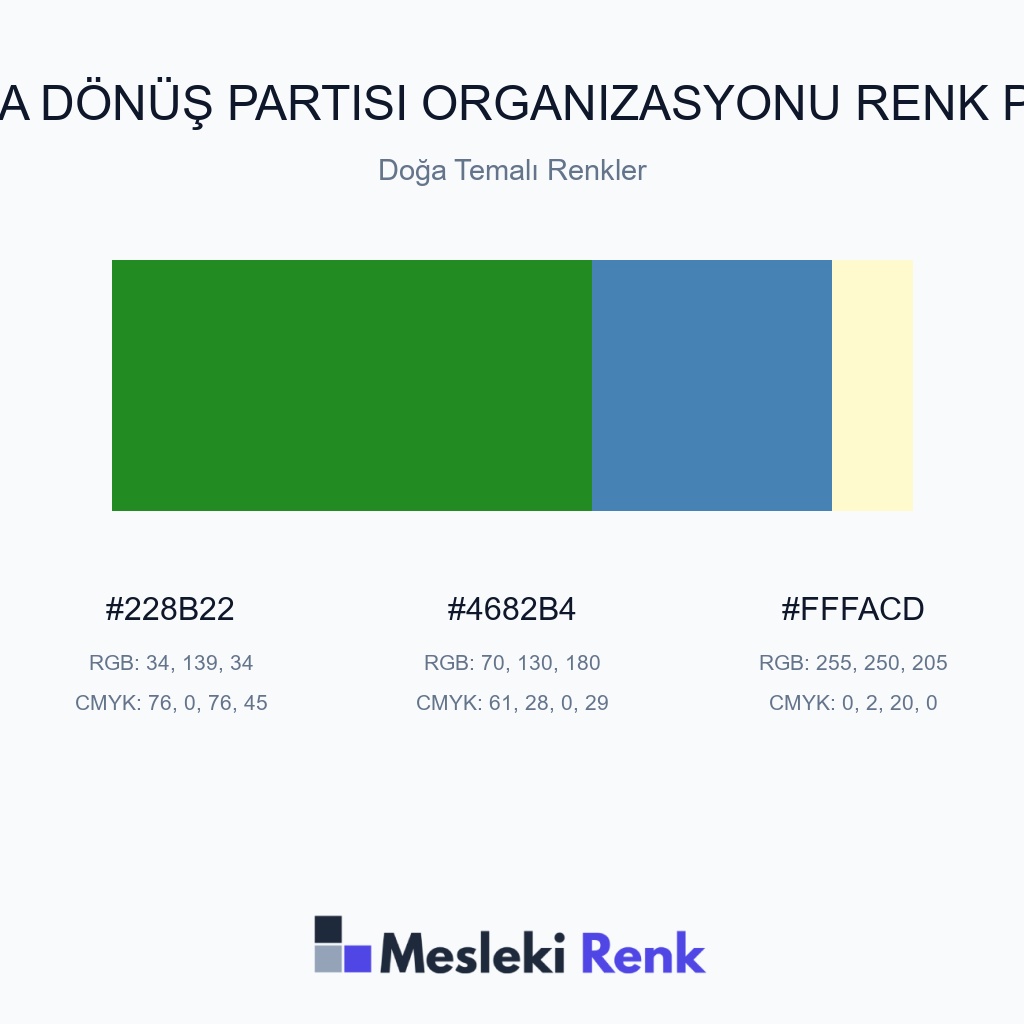 Okula Dönüş Partisi Organizasyonu Doğa Temalı Renkler Renk Paleti