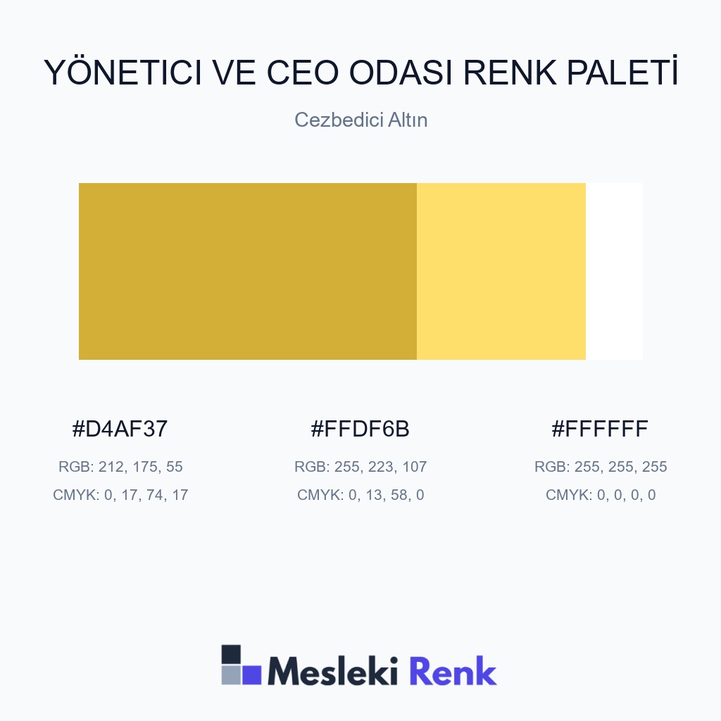 Yönetici ve CEO Odası Cezbedici Altın Renk Paleti