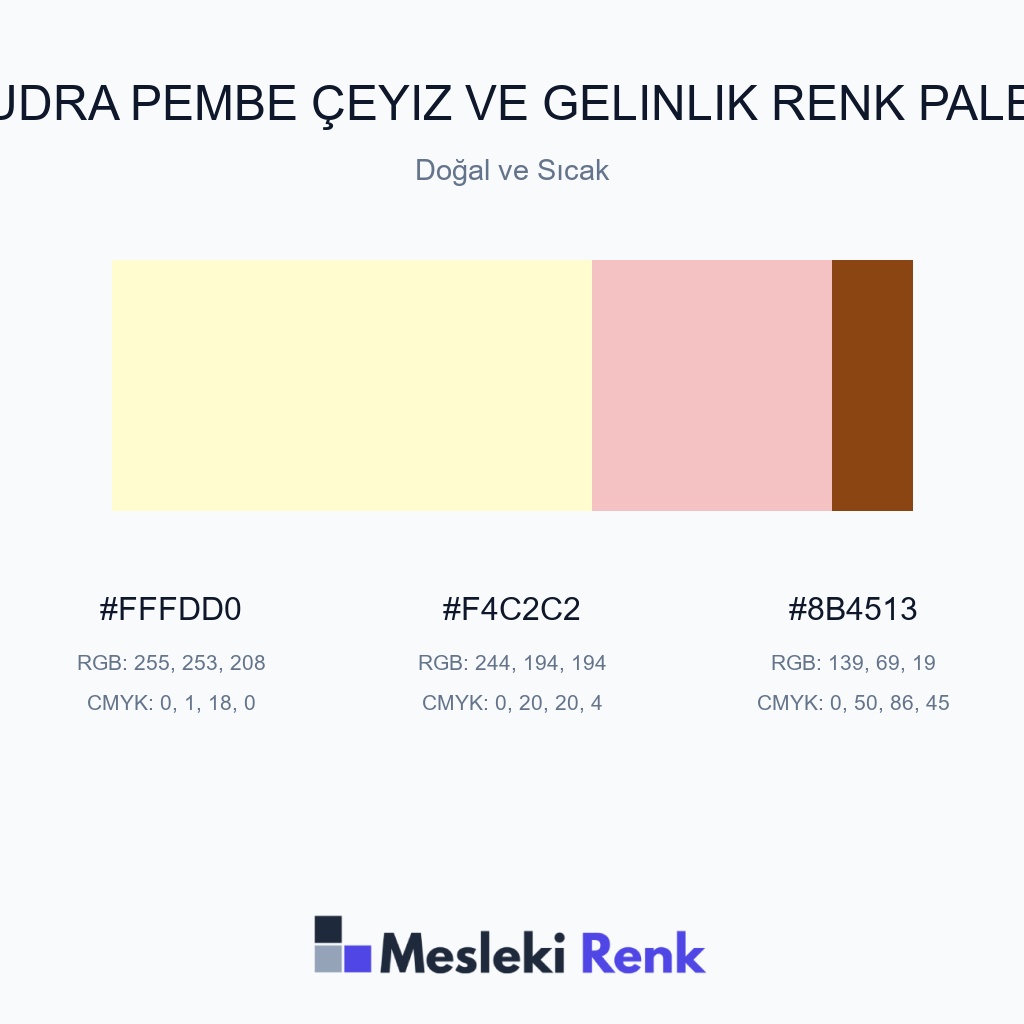 Pudra Pembe Çeyiz ve Gelinlik Doğal ve Sıcak Renk Paleti