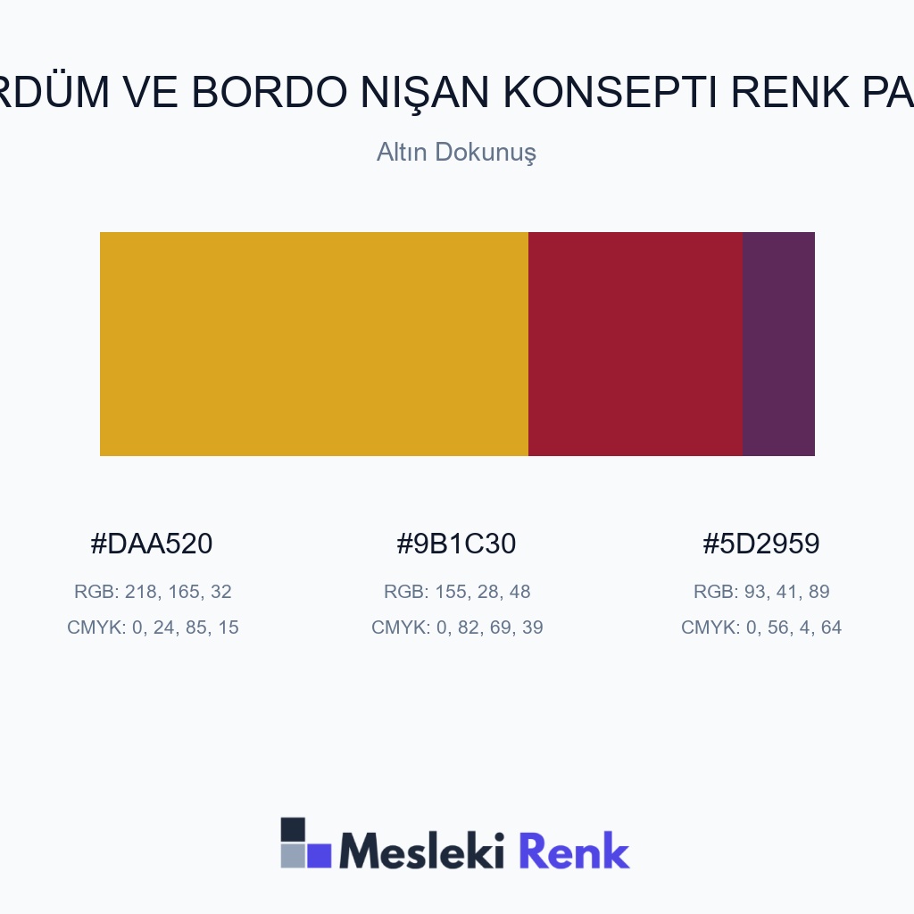 Mürdüm ve Bordo Nişan Konsepti Altın Dokunuş Renk Paleti