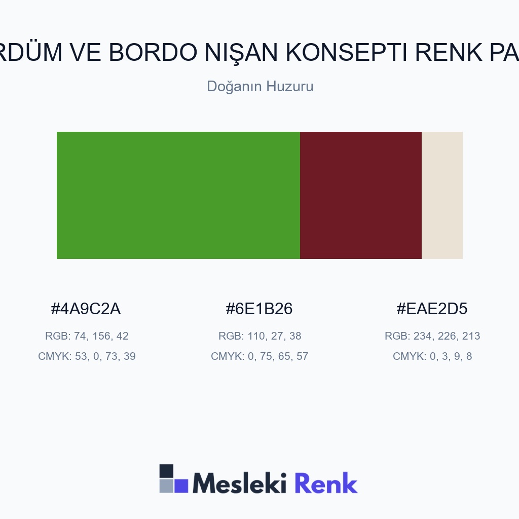 Mürdüm ve Bordo Nişan Konsepti Doğanın Huzuru Renk Paleti