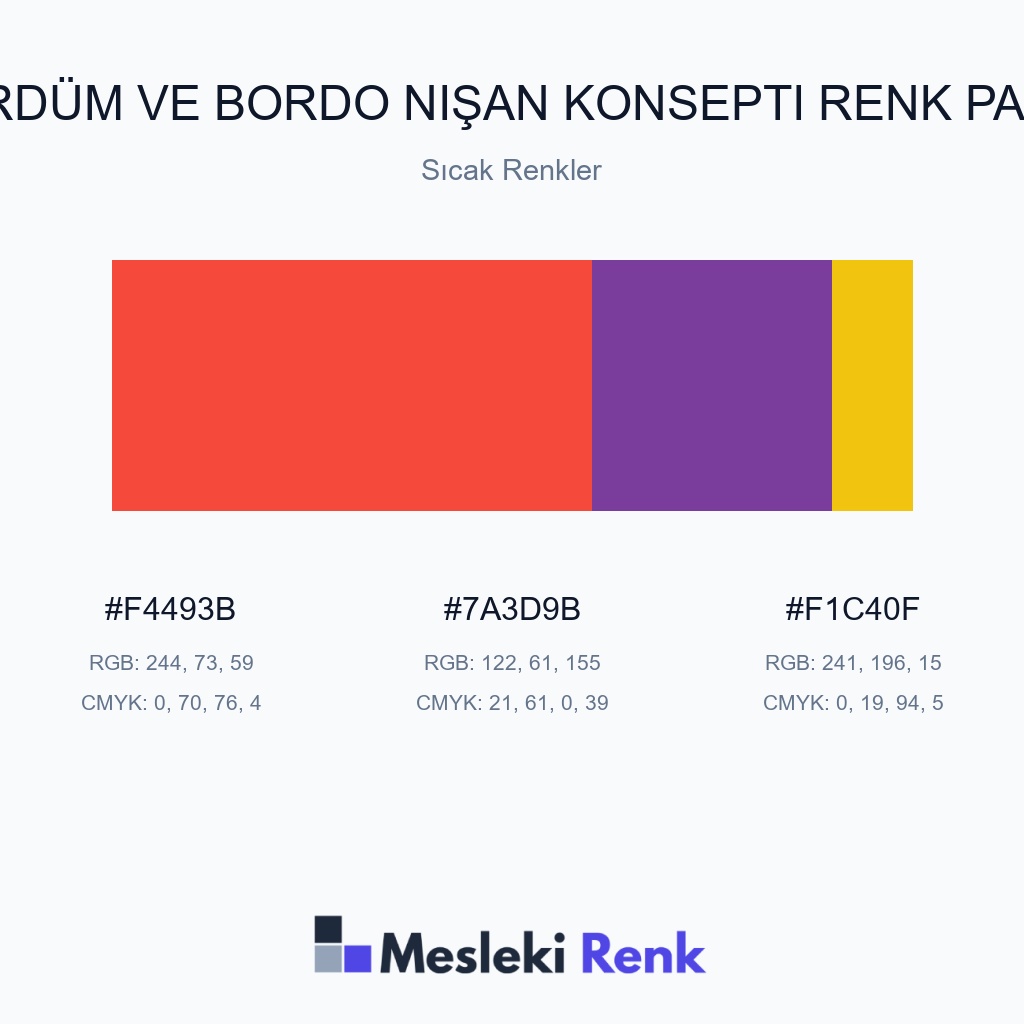 Mürdüm ve Bordo Nişan Konsepti Sıcak Renkler Renk Paleti