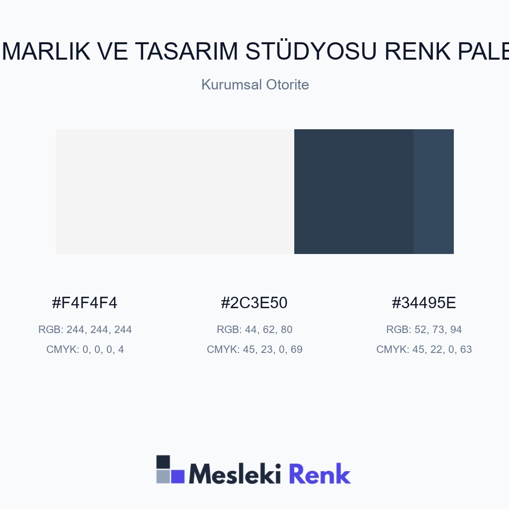 Mimarlık ve Tasarım Stüdyosu Kurumsal Otorite Renk Paleti