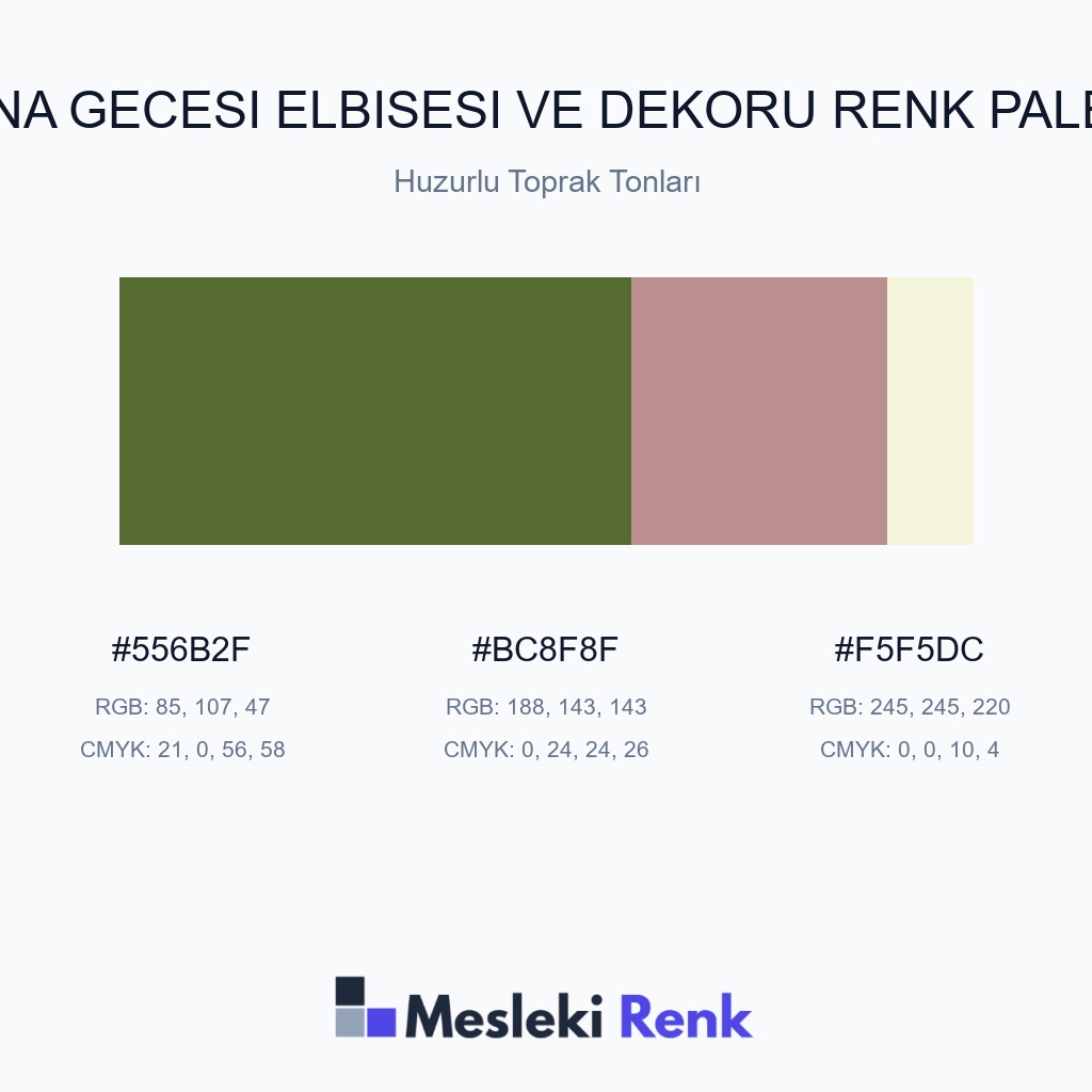 Kına Gecesi Elbisesi ve Dekoru Huzurlu Toprak Tonları Renk Paleti