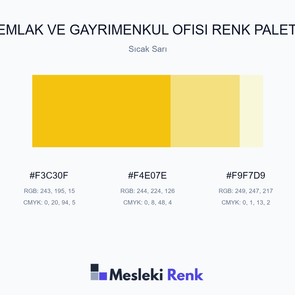 Emlak ve Gayrimenkul Ofisi Sıcak Sarı Renk Paleti