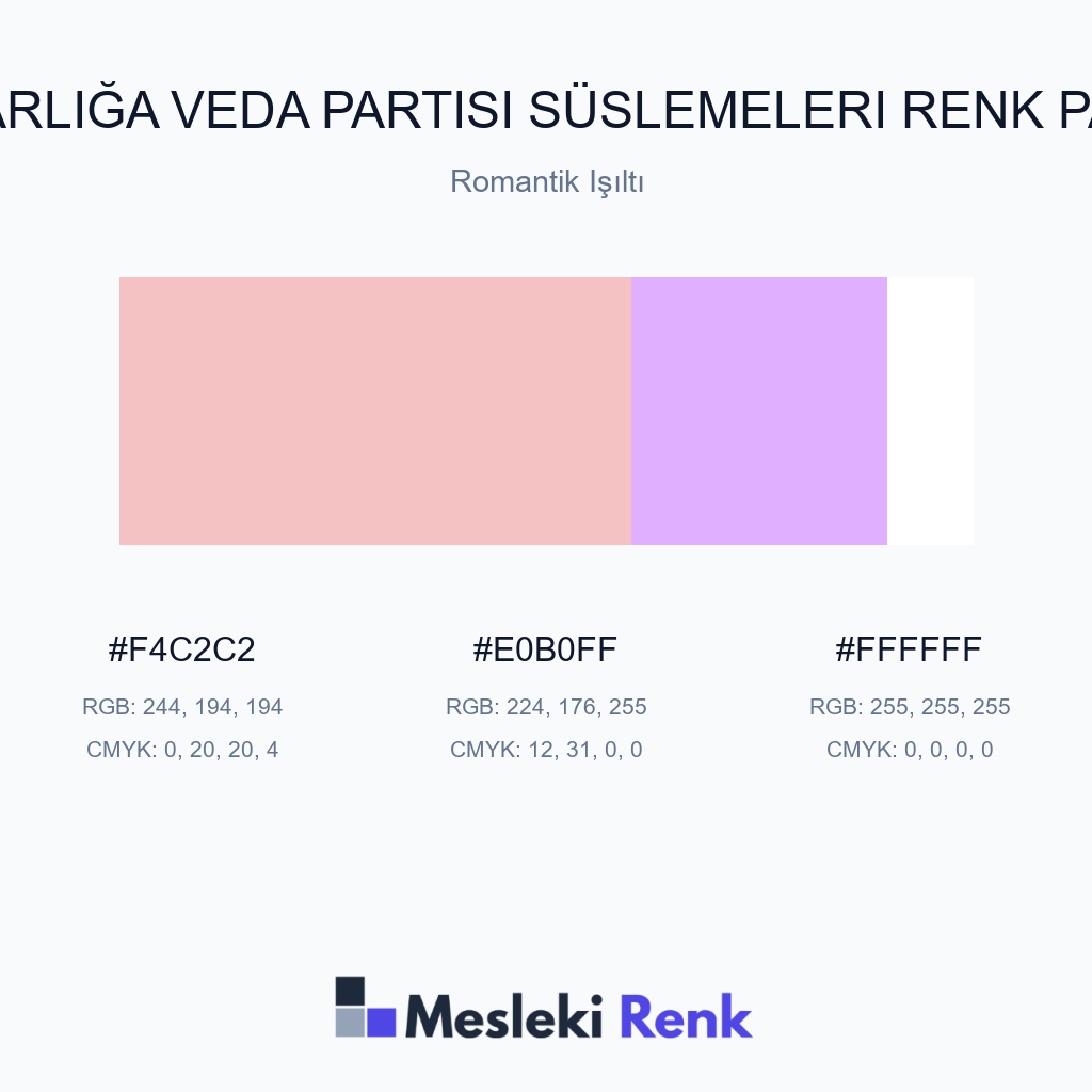 Bekarlığa Veda Partisi Süslemeleri Romantik Işıltı Renk Paleti