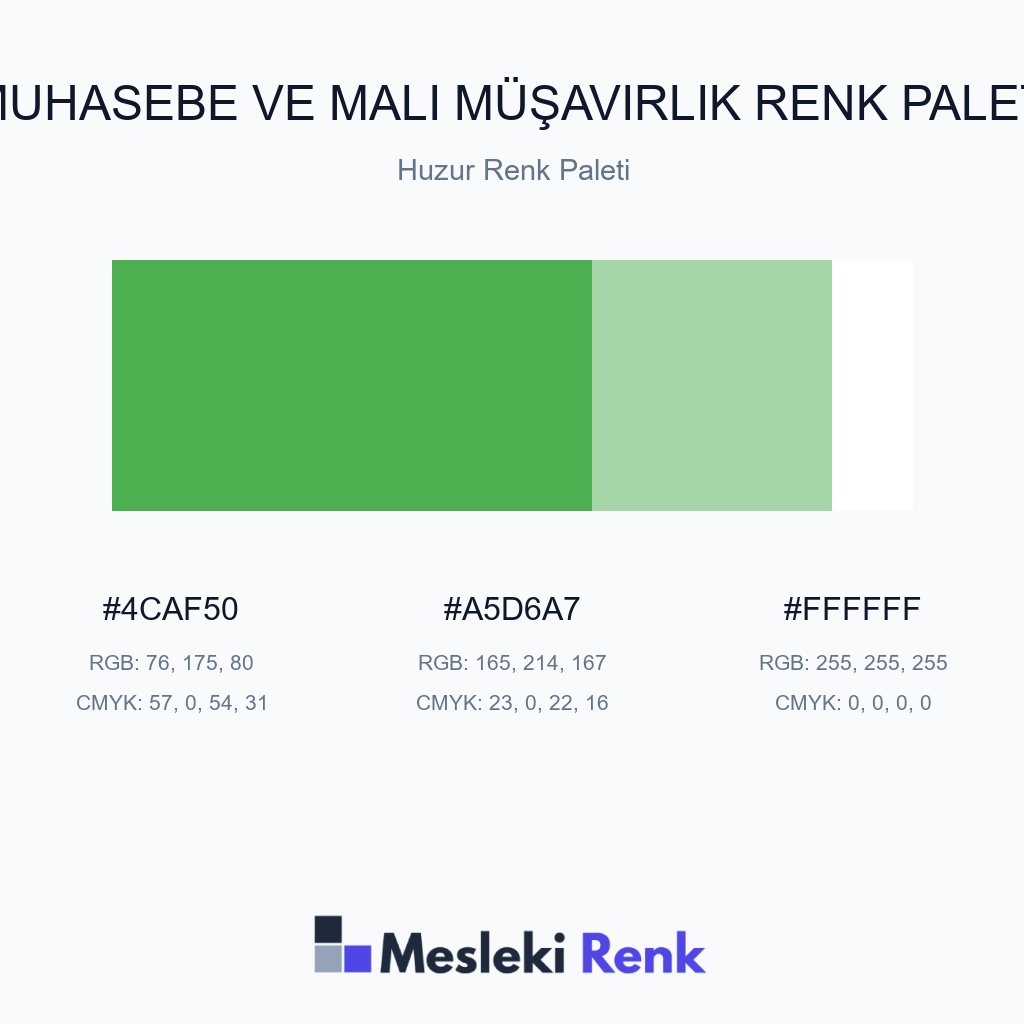 Muhasebe ve Mali Müşavirlik Huzur Renk Paleti Renk Paleti