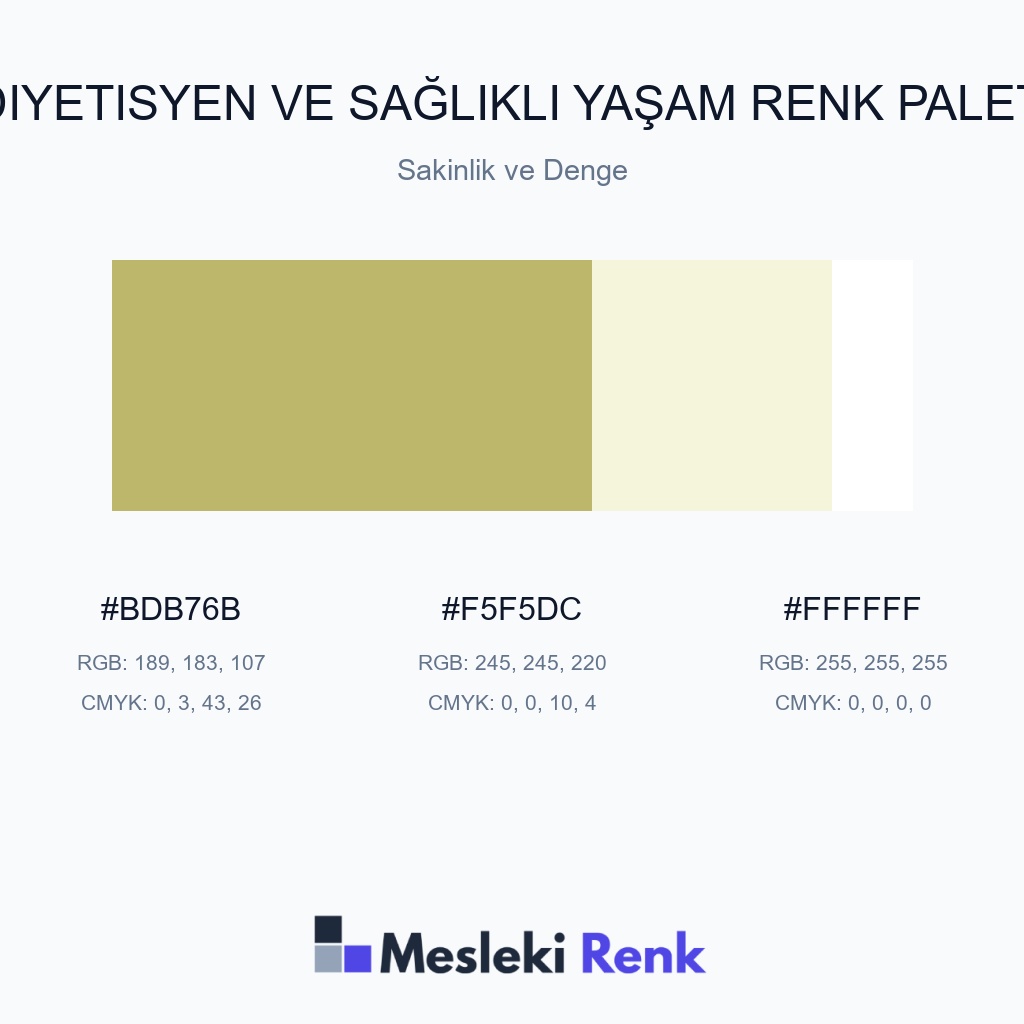 Diyetisyen ve Sağlıklı Yaşam Sakinlik ve Denge Renk Paleti