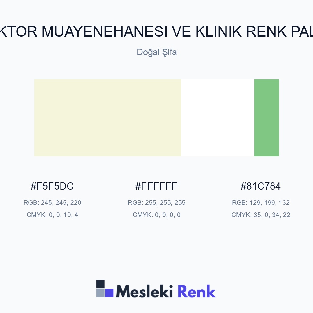 Doktor Muayenehanesi ve Klinik Doğal Şifa Renk Paleti