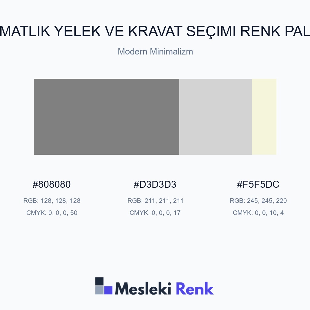 Damatlık Yelek ve Kravat Seçimi Modern Minimalizm Renk Paleti
