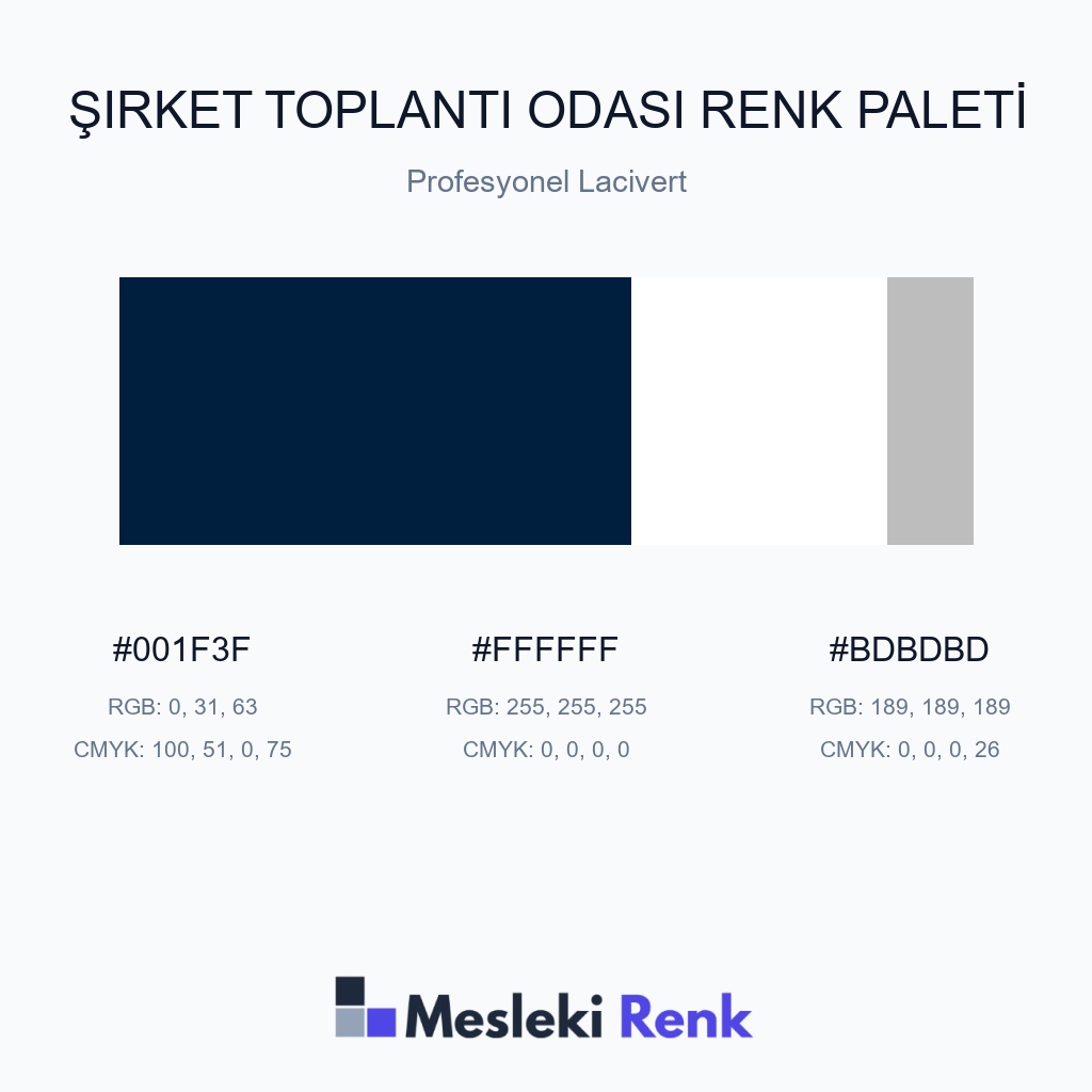 Şirket Toplantı Odası Profesyonel Lacivert Renk Paleti