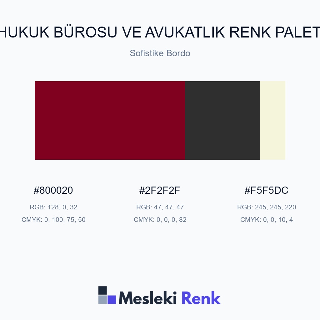 Hukuk Bürosu ve Avukatlık Sofistike Bordo Renk Paleti