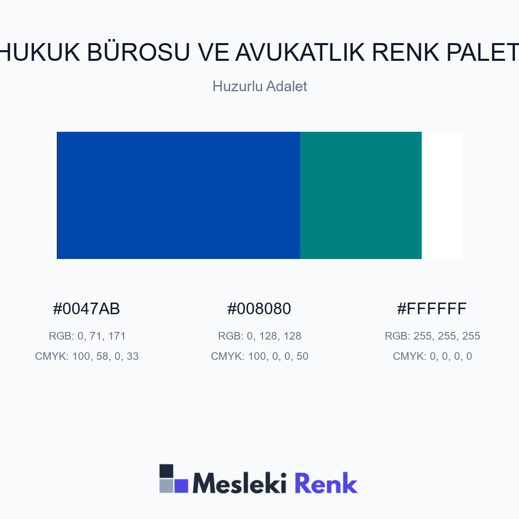 Hukuk Bürosu ve Avukatlık Huzurlu Adalet Renk Paleti