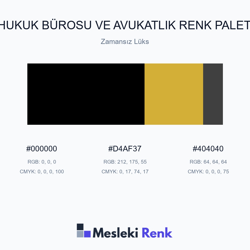 Hukuk Bürosu ve Avukatlık Zamansız Lüks Renk Paleti
