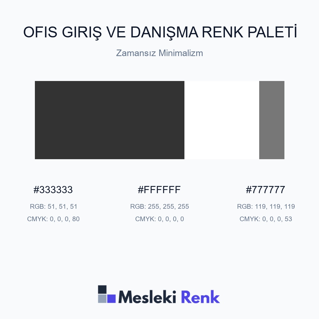 Ofis Giriş ve Danışma Zamansız Minimalizm Renk Paleti