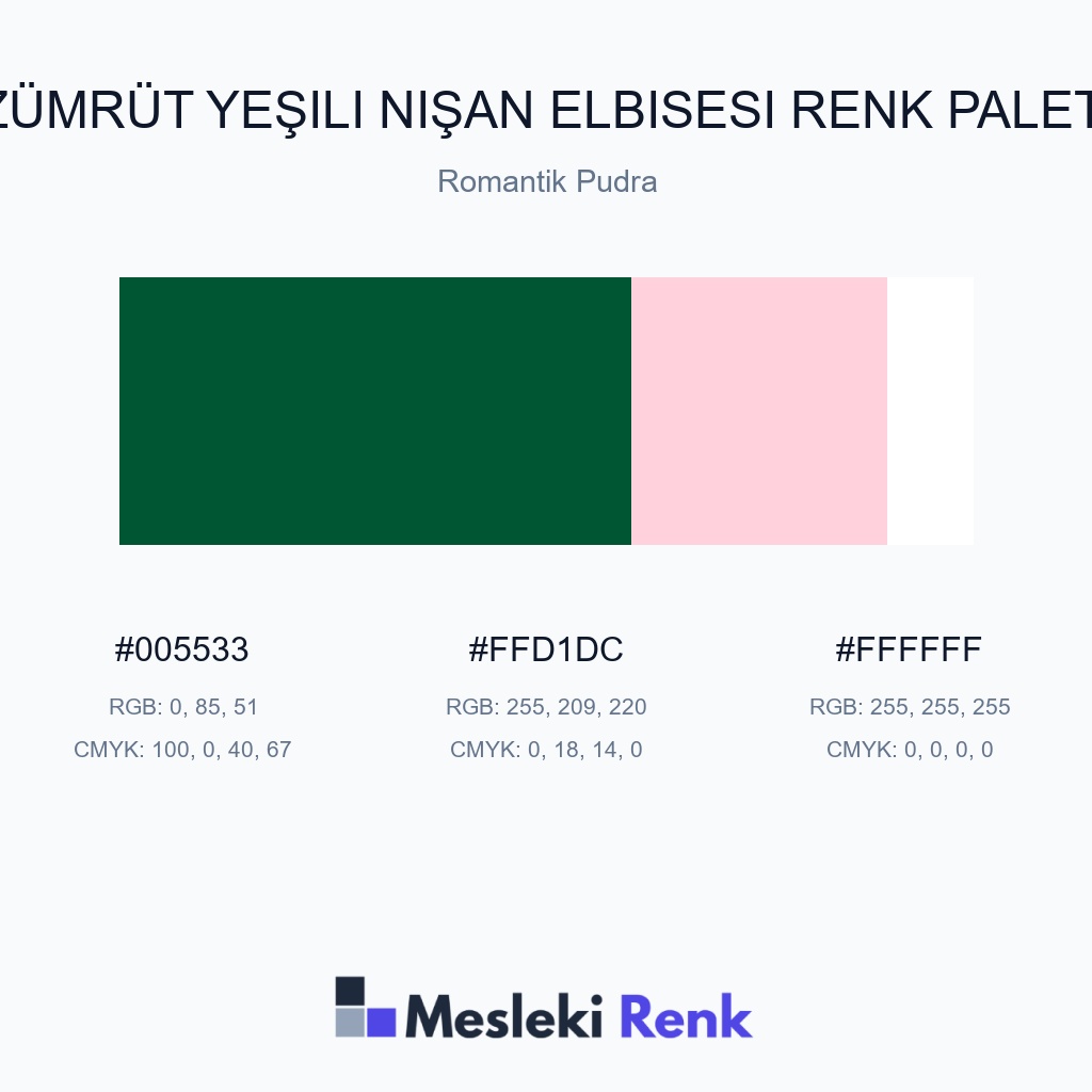 Zümrüt Yeşili Nişan Elbisesi Romantik Pudra Renk Paleti