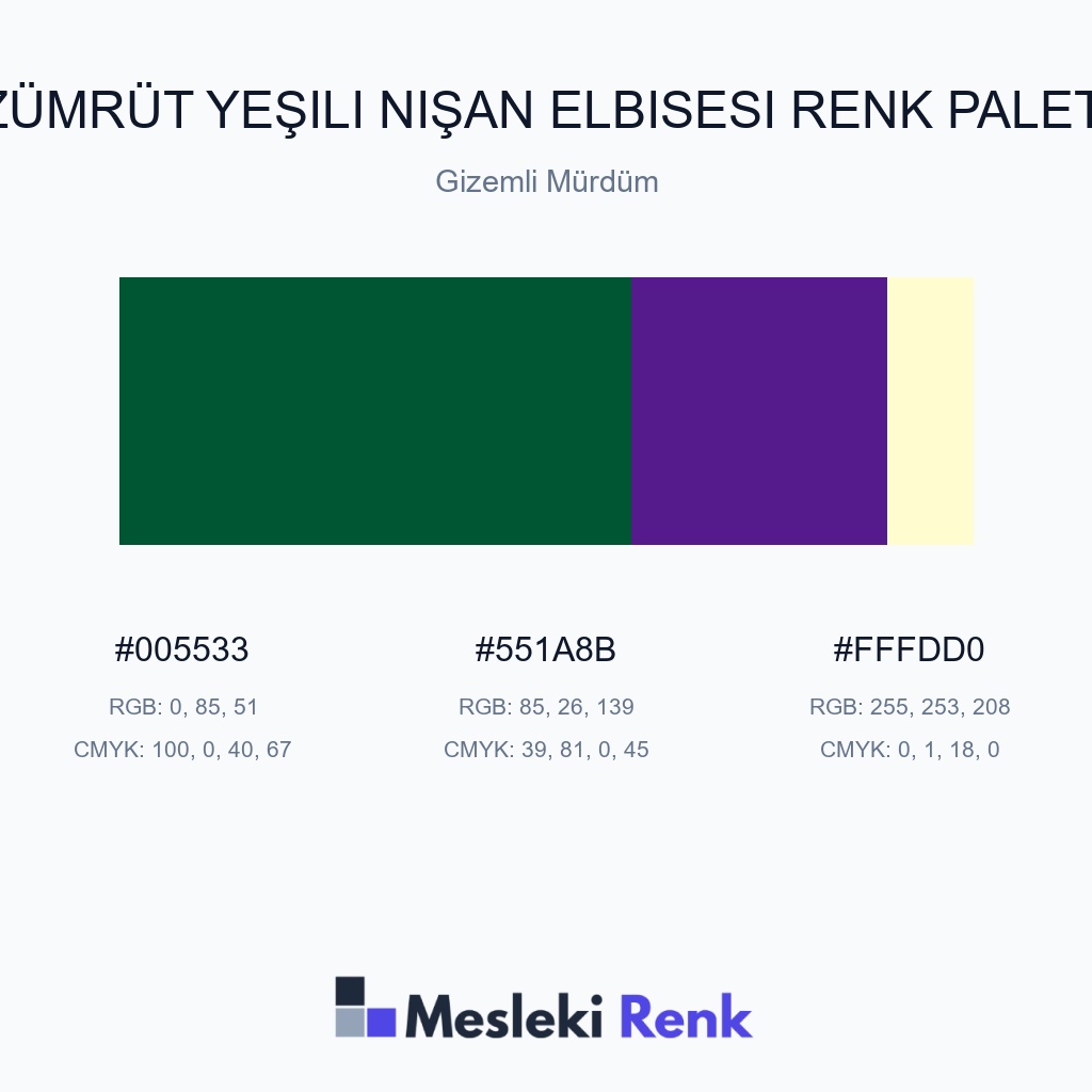 Zümrüt Yeşili Nişan Elbisesi Gizemli Mürdüm Renk Paleti