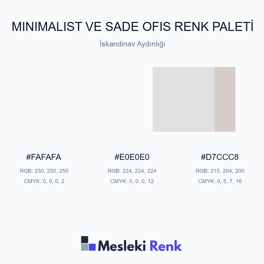 Minimalist ve Sade Ofis İskandinav Aydınlığı Renk Paleti