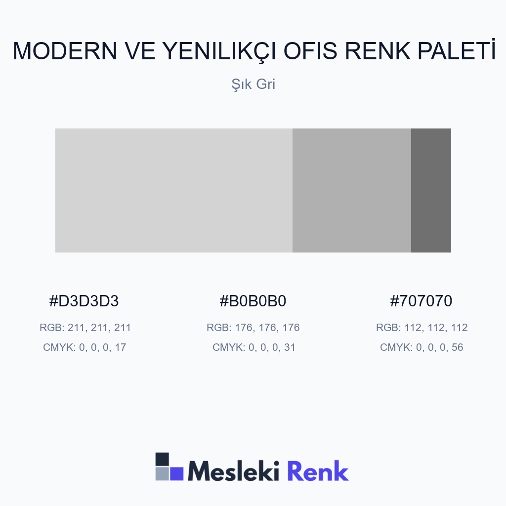 Modern ve Yenilikçi Ofis Şık Gri Renk Paleti