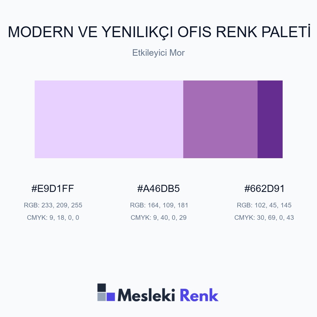 Modern ve Yenilikçi Ofis Etkileyici Mor Renk Paleti