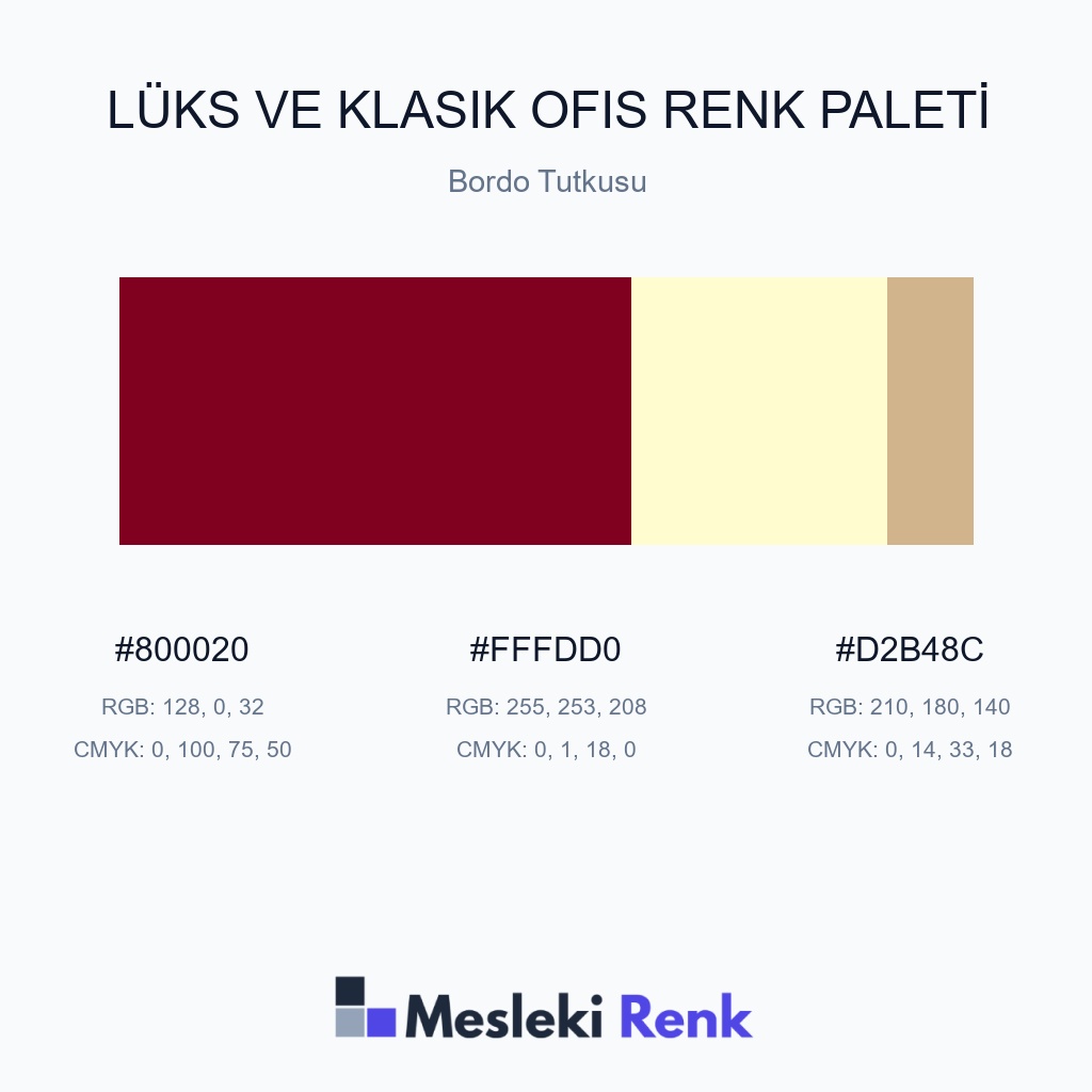 Lüks ve Klasik Ofis Bordo Tutkusu Renk Paleti