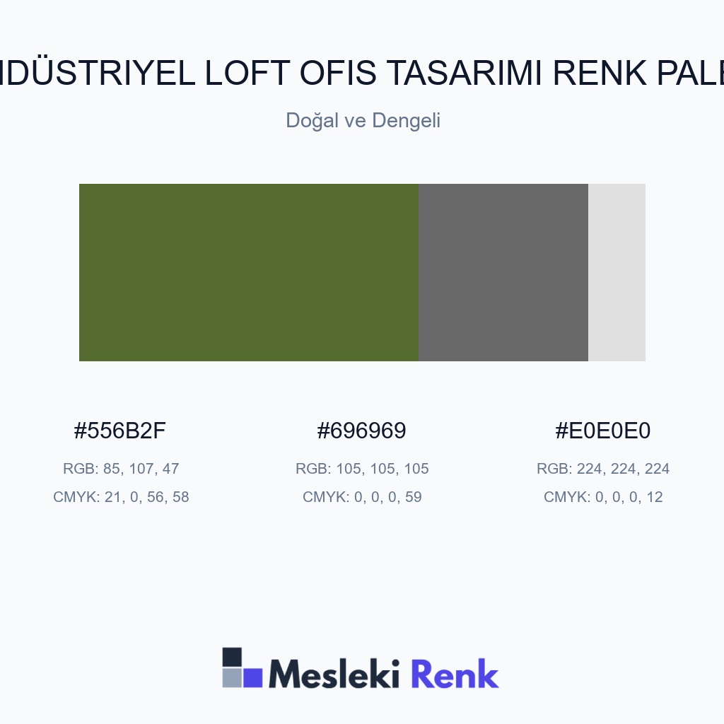 Endüstriyel Loft Ofis Tasarımı Doğal ve Dengeli Renk Paleti