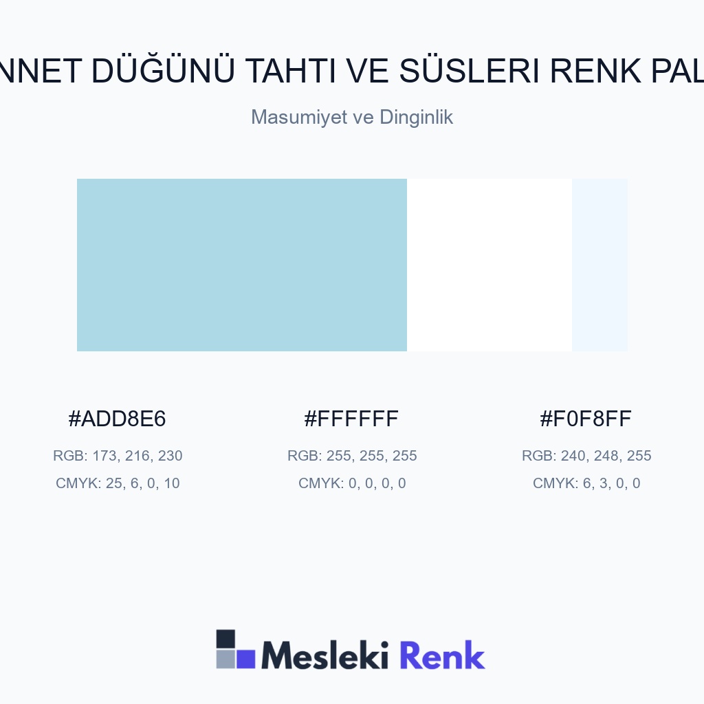 Sünnet Düğünü Tahtı ve Süsleri Masumiyet ve Dinginlik Renk Paleti