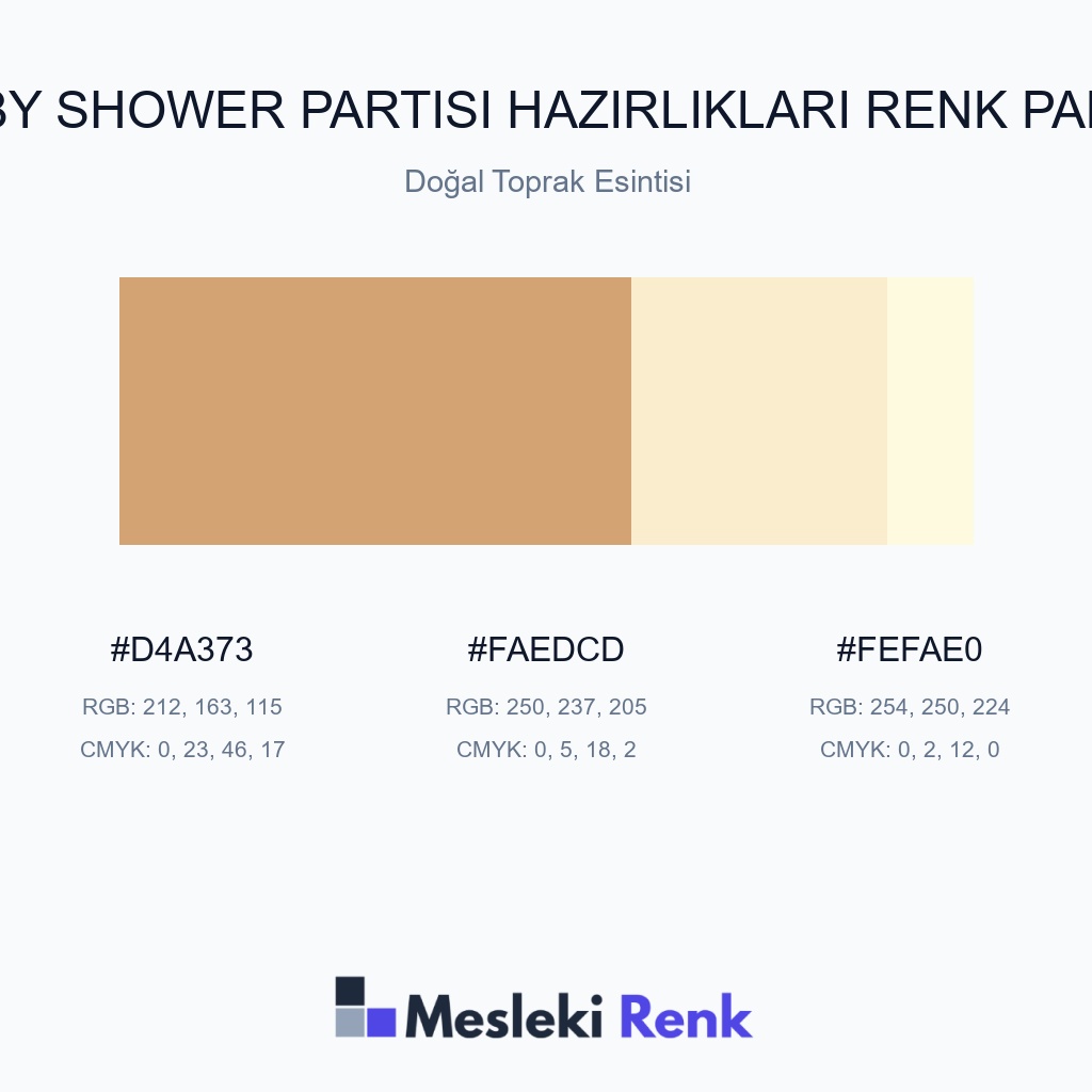 Baby Shower Partisi Hazırlıkları Doğal Toprak Esintisi Renk Paleti