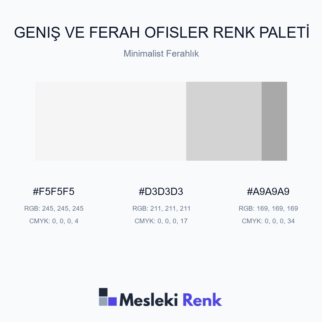 Geniş ve Ferah Ofisler Minimalist Ferahlık Renk Paleti
