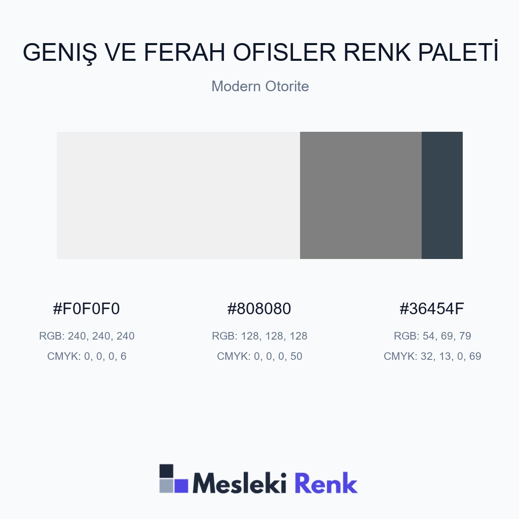 Geniş ve Ferah Ofisler Modern Otorite Renk Paleti