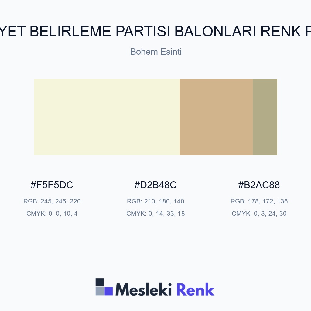 Cinsiyet Belirleme Partisi Balonları Bohem Esinti Renk Paleti