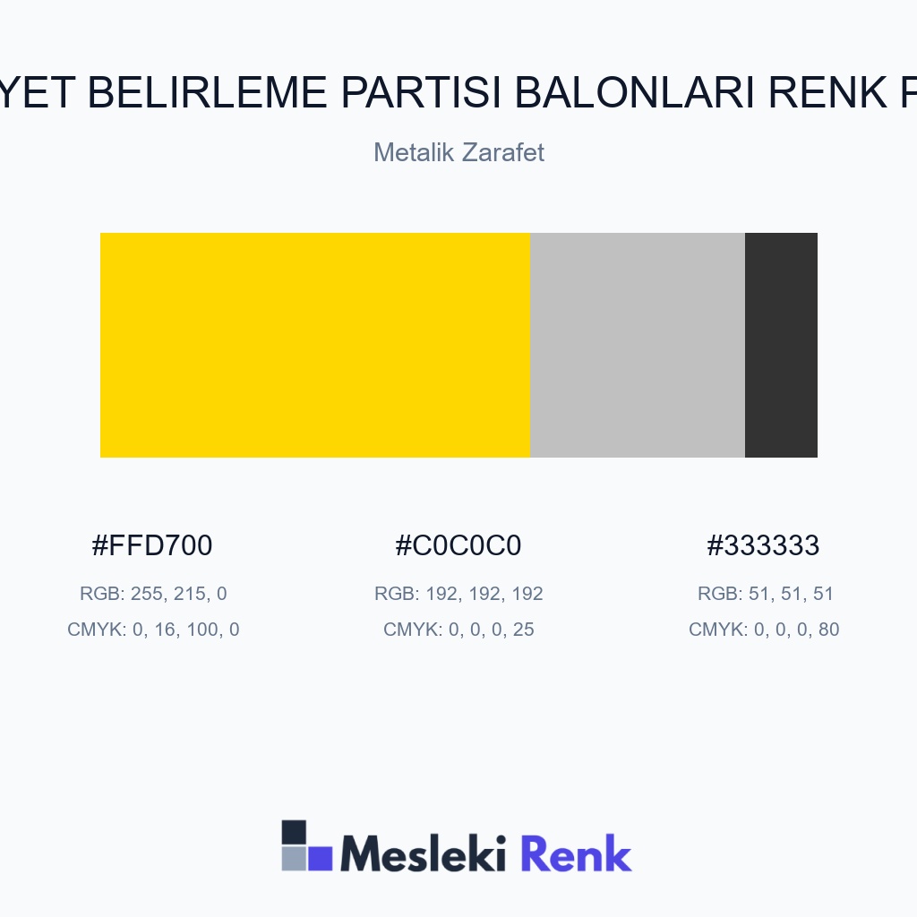 Cinsiyet Belirleme Partisi Balonları Metalik Zarafet Renk Paleti