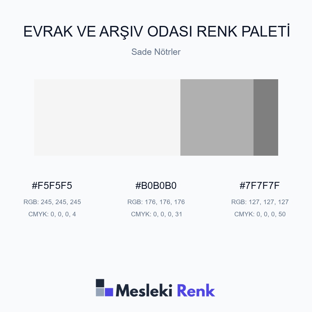 Evrak ve Arşiv Odası Sade Nötrler Renk Paleti