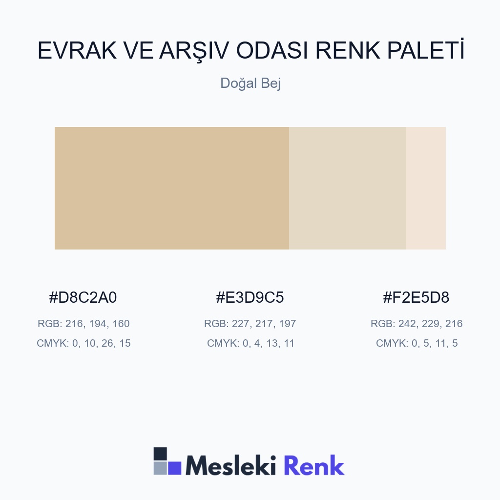 Evrak ve Arşiv Odası Doğal Bej Renk Paleti