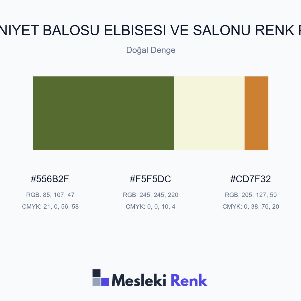 Mezuniyet Balosu Elbisesi ve Salonu Doğal Denge Renk Paleti