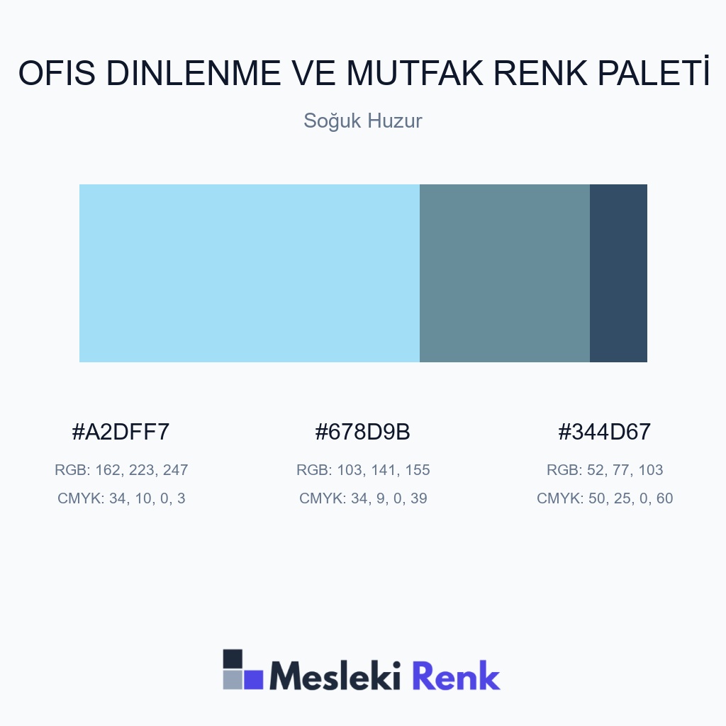Ofis Dinlenme ve Mutfak Soğuk Huzur Renk Paleti